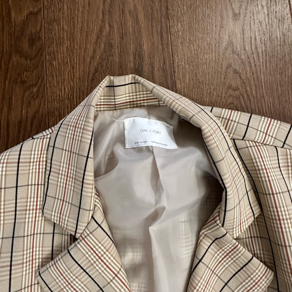 Oak and Fort Plaid Double-breasted Oversized Blazer - Picture 2 of 3